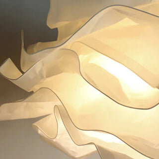 White bedroom pendant top view — fabric adjustable ceiling fixture