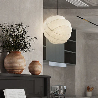 Scandinavian white globe pendant lamp detail — adjustable ceiling