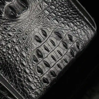 crocodile leather wallet haven genuine crocodile skin men's business billfold zipper pocket close-up
