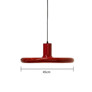 Suspension Métal Rouge - Luminaire Moderne Rond avec Cordon Ajustable pour Salle à Manger