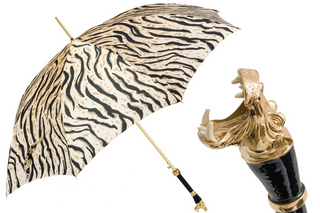 Enameled brass safari hippo handmade Italian automatic umbrella front