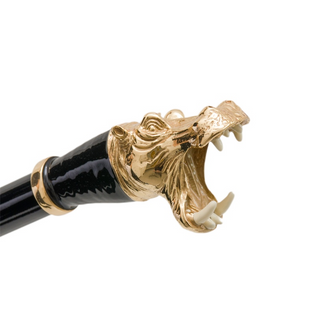 Enameled brass safari hippo handmade Italian umbrella canopy detail