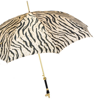 Enameled brass safari hippo handmade Italian automatic umbrella side