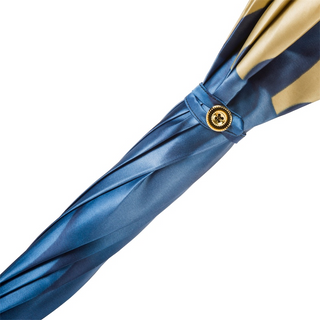 Blue dahlia automatic Italian polyester acetate handle umbrella top