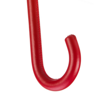 Luxury red automatic leather handle handmade Italian umbrella canopy