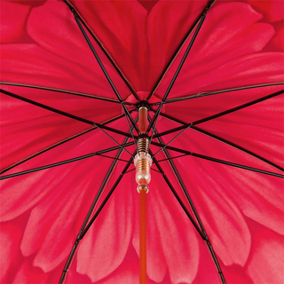 Luxury red automatic leather handle handmade Italian umbrella top
