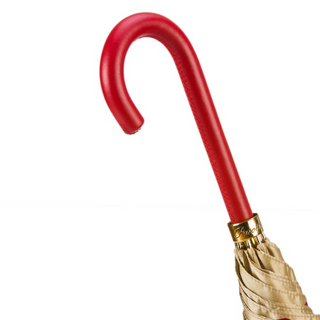 Luxury red automatic leather handle handmade Italian umbrella open