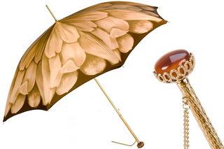 Luxury handmade Italian waterproof jeweled brass handle umbrella front