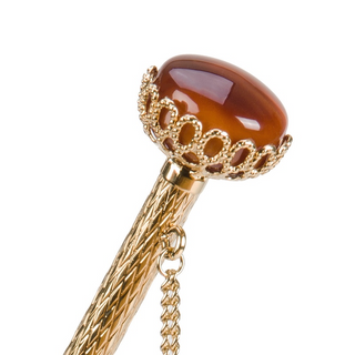 Luxury handmade Italian waterproof jeweled brass handle umbrella canopy