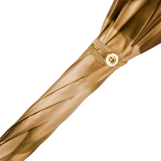 Luxury handmade Italian waterproof jeweled brass handle umbrella detail
