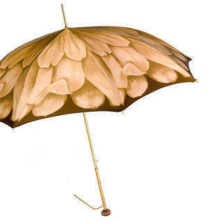 Luxury handmade Italian waterproof jeweled brass handle umbrella side
