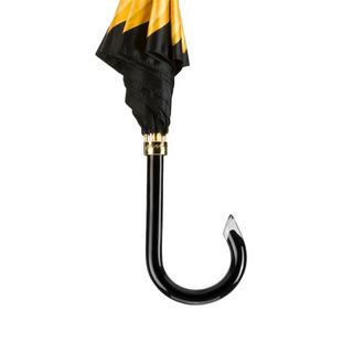 Gold dahlia designer Italian premium polyester acetate handle umbrella canopy