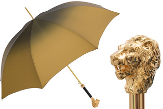 Golden lion handmade Italian automatic luxury gift box umbrella front