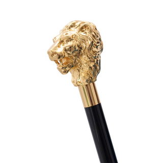 Golden lion handmade Italian automatic luxury umbrella open