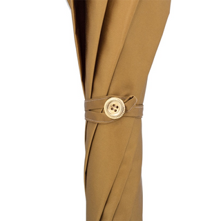 Golden lion handmade Italian automatic luxury umbrella handle close-up