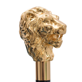 Golden lion handmade Italian automatic luxury umbrella detail