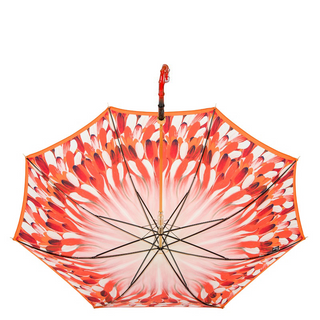 Orange brush strokes automatic handmade Italian luxury umbrella detail