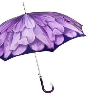 Luxury automatic purple dahlia Italian acetate handle umbrella side