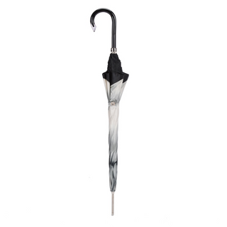 Silver sunflower acetate handle luxury Italian women's umbrella close-up handle detail