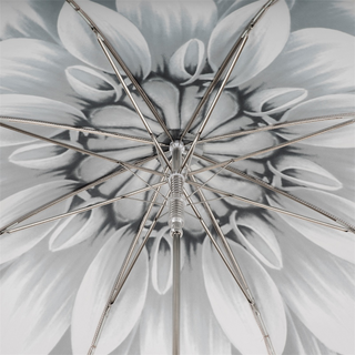 Silver sunflower acetate handle luxury Italian women's umbrella open canopy