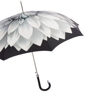 Silver sunflower acetate handle luxury Italian women's umbrella side view