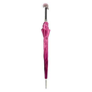 Fuchsia luxury Swarovski crystal handmade Italian umbrella close-up