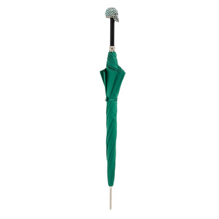 Swarovski skull green crystal handmade Italian umbrella close-up