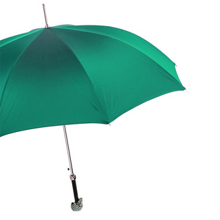 Swarovski skull green crystal handmade Italian automatic umbrella side