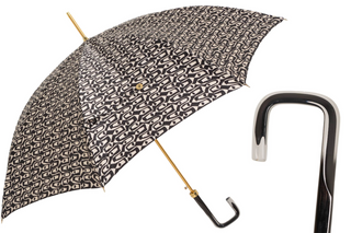 Mosaic design acetate handle automatic handmade Italian umbrella front view