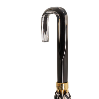 Mosaic design acetate handle automatic handmade Italian umbrella back view