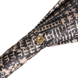 Luxury automatic handmade Italian studded leather handle umbrella detail