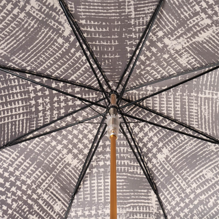 Luxury automatic handmade Italian studded leather handle umbrella top view