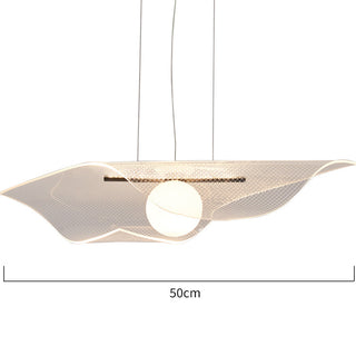Hat shape pendant from below — acrylic transparent hanging light