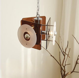 Danish Deco mid-century glass pendant lamp for kitchen and living room