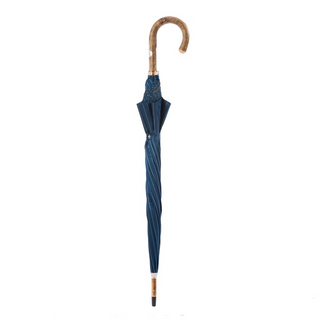 Solid stick ash wood water-resistant handmade Italian men's umbrella close-up