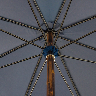 Navy gorse wood handle classic handmade Italian men's umbrella open