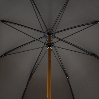 Black bamboo handle durable polyester canopy handmade Italian men's umbrella open