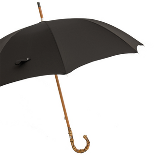 Black bamboo handle durable polyester canopy handmade Italian men's umbrella side
