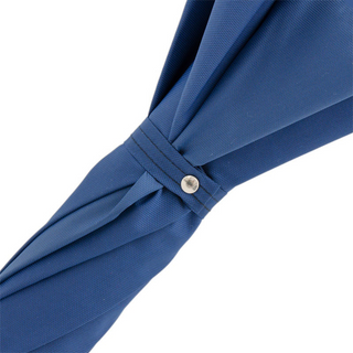 Chestnut wooden solid stick blue handmade Italian rain umbrella detail