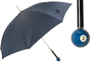 Luxury billiard resin handle water resistant handmade Italian umbrella front view