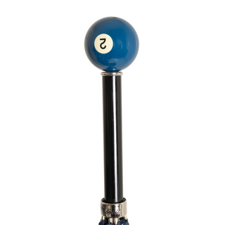Luxury billiard resin handle water resistant handmade Italian umbrella back view