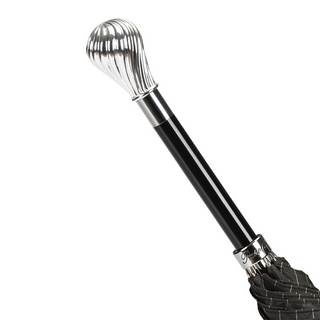 Classic silver knob handle luxury handmade Italian men's umbrella canopy