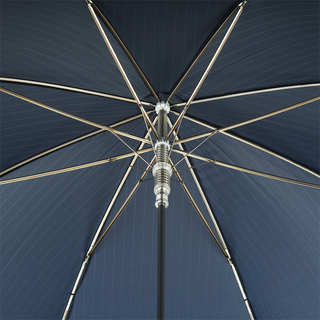 Fish handle automatic blue canopy handmade Italian men's umbrella detail
