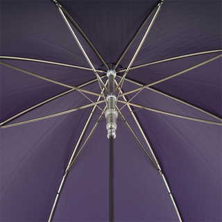 Purple luxury silver lion handle handmade Italian men's umbrella open