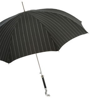 Luxury cobra brass handle wide canopy automatic Italian men's umbrella side view