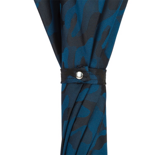 Camouflage navy leather handle automatic handmade Italian men's umbrella top view