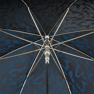 Camouflage navy leather handle automatic handmade Italian men's umbrella open