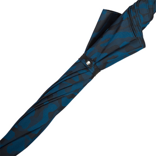 Camouflage navy leather handle automatic handmade Italian men's umbrella detail