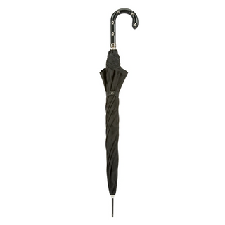 Black camouflage leather skull accents automatic handmade Italian umbrella close-up