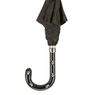 Black camouflage leather skull accents automatic handmade Italian umbrella detail